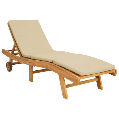 Sun Lounger Brown and Beige Polyester