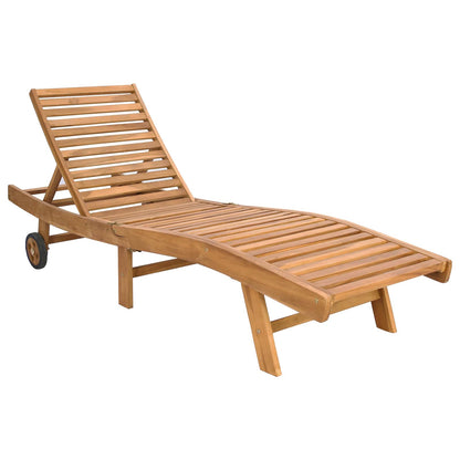 Sun Lounger Brown and Beige Polyester