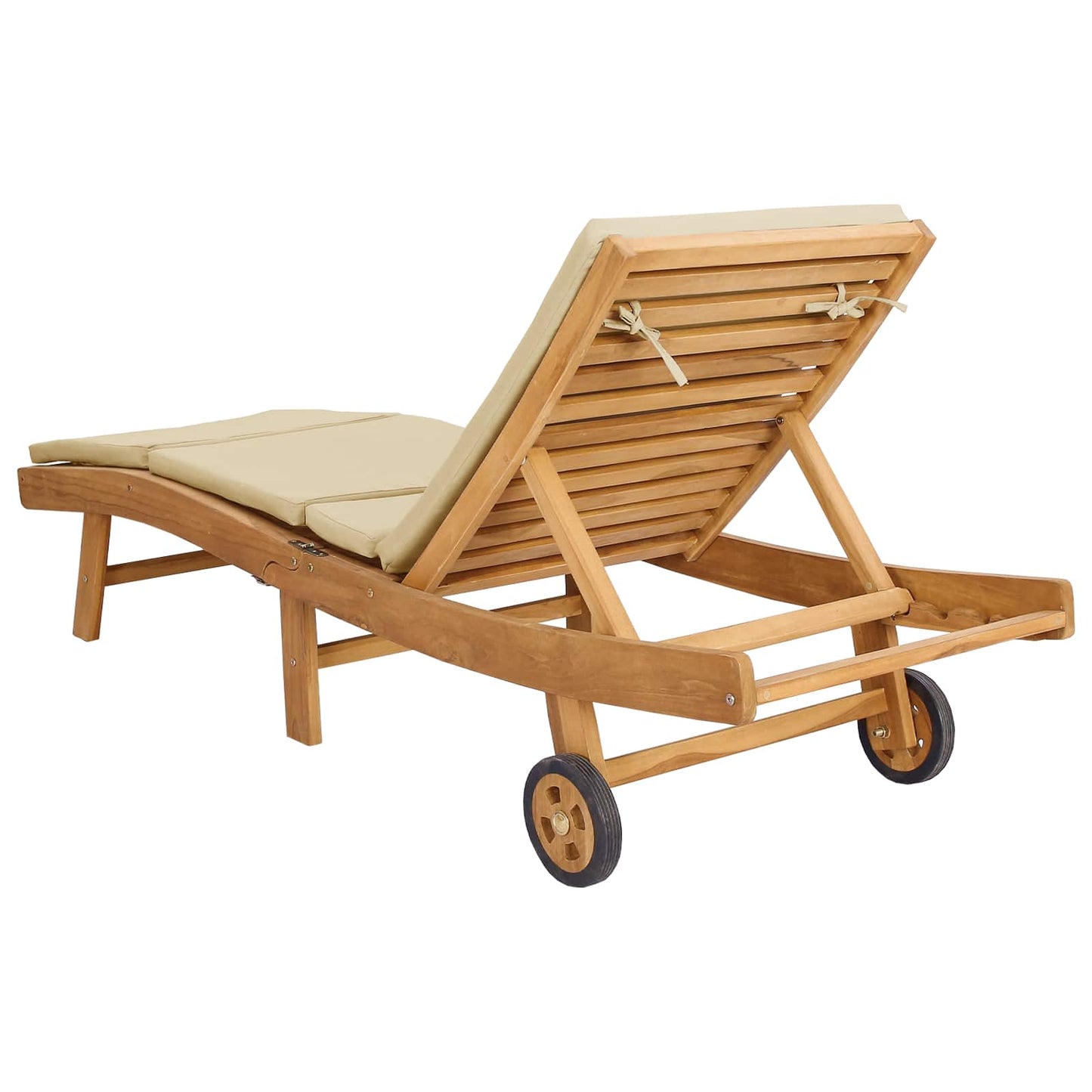 Sun Lounger Brown and Beige Polyester