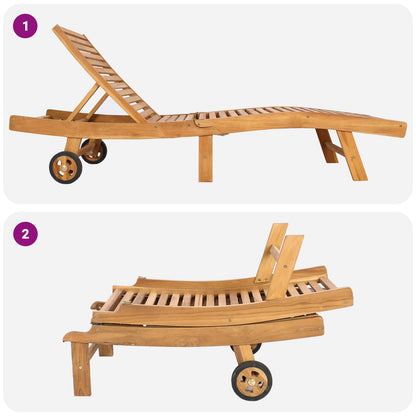Sun Lounger Brown and Beige Polyester