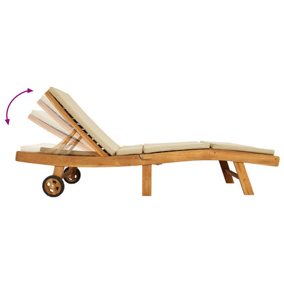 Sun Lounger Brown and Beige Polyester