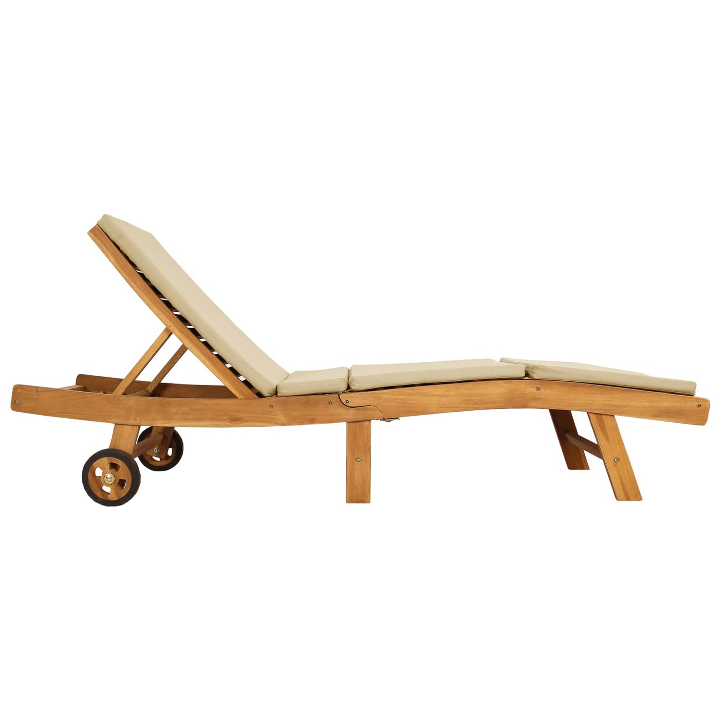 Sun Lounger Brown and Beige Polyester