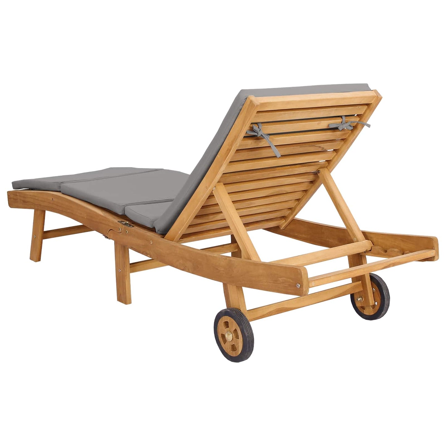 Sun Lounger Brown and Light Grey Polyester