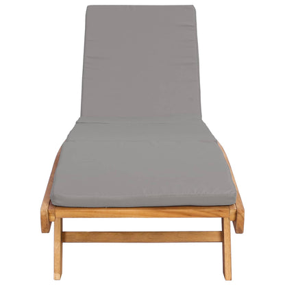 Sun Lounger Brown and Light Grey Polyester