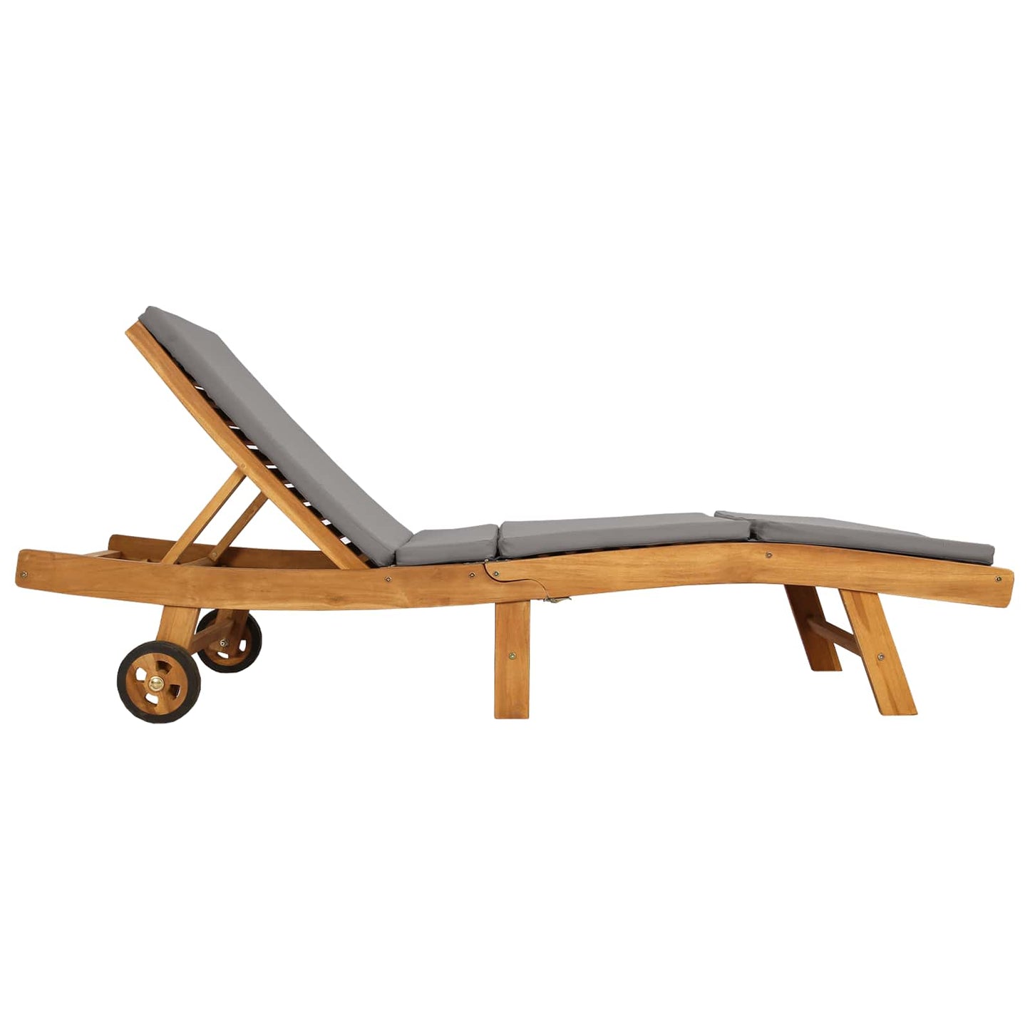 Sun Lounger Brown and Light Grey Polyester