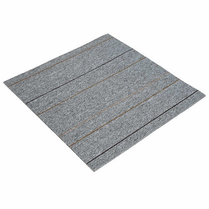 Carpet Tile Light Grey with Stripe 50 x 50 cm 4 pcs