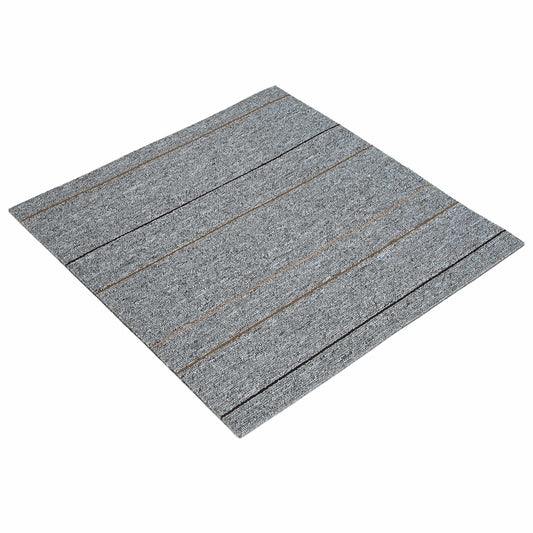 Carpet Tile Light Grey with Stripe 50 x 50 cm 4 pcs