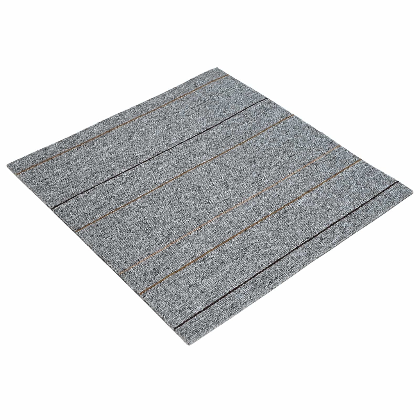 Carpet Tile Light Grey with Stripes 50 x 50 cm 20 pcs
