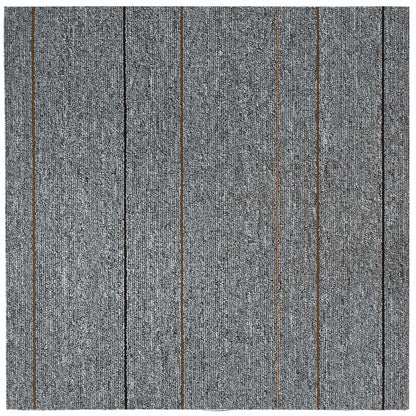 Carpet Tile Light Grey with Stripes 50 x 50 cm 36 pcs