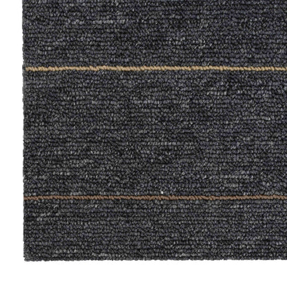 Carpet Tile Dark Grey with Stripes 50 x 50 cm 20 pcs