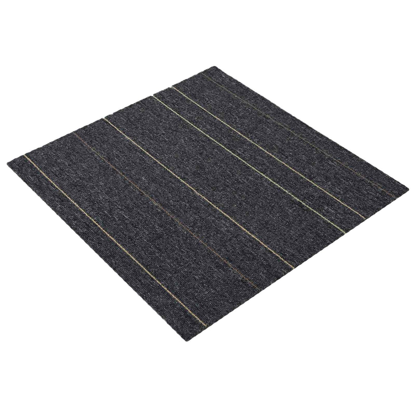 Carpet Tile Dark Grey with Stripes 50 x 50 cm 20 pcs