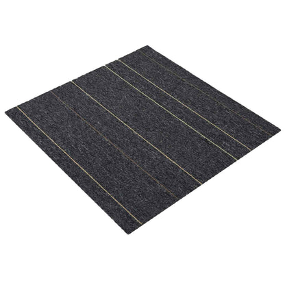 Carpet Tile Dark Grey with Stripes 50 x 50 cm 36 pcs