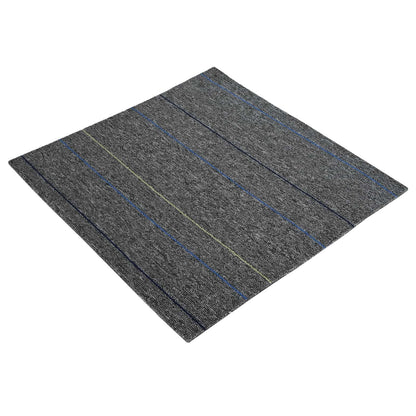 Carpet Tile Medium Grey with Stripes 50 x 50 cm 4 pcs