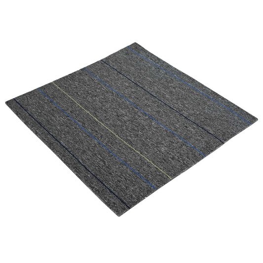 Carpet Tile Medium Grey with Stripes 50 x 50 cm 4 pcs