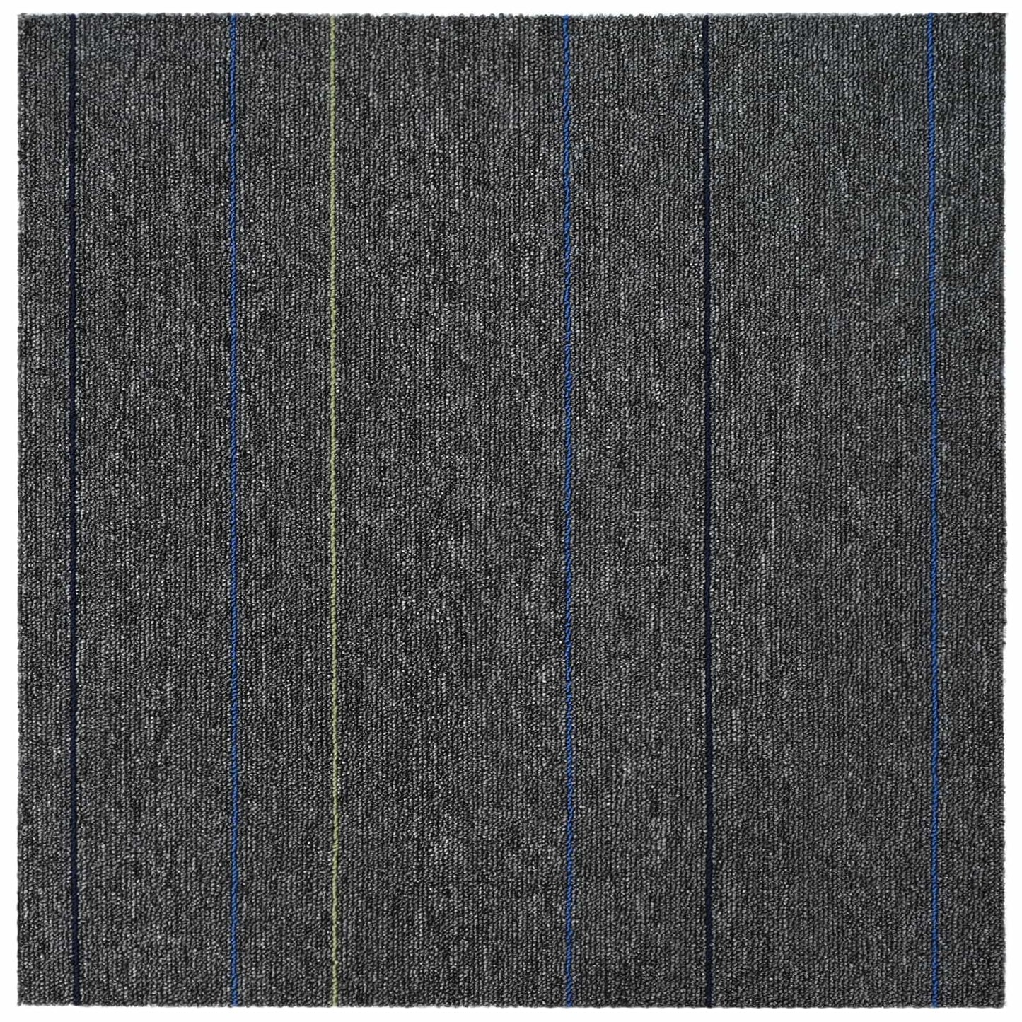 Carpet Tile Medium Grey with Stripes 50 x 50 cm 20 pcs
