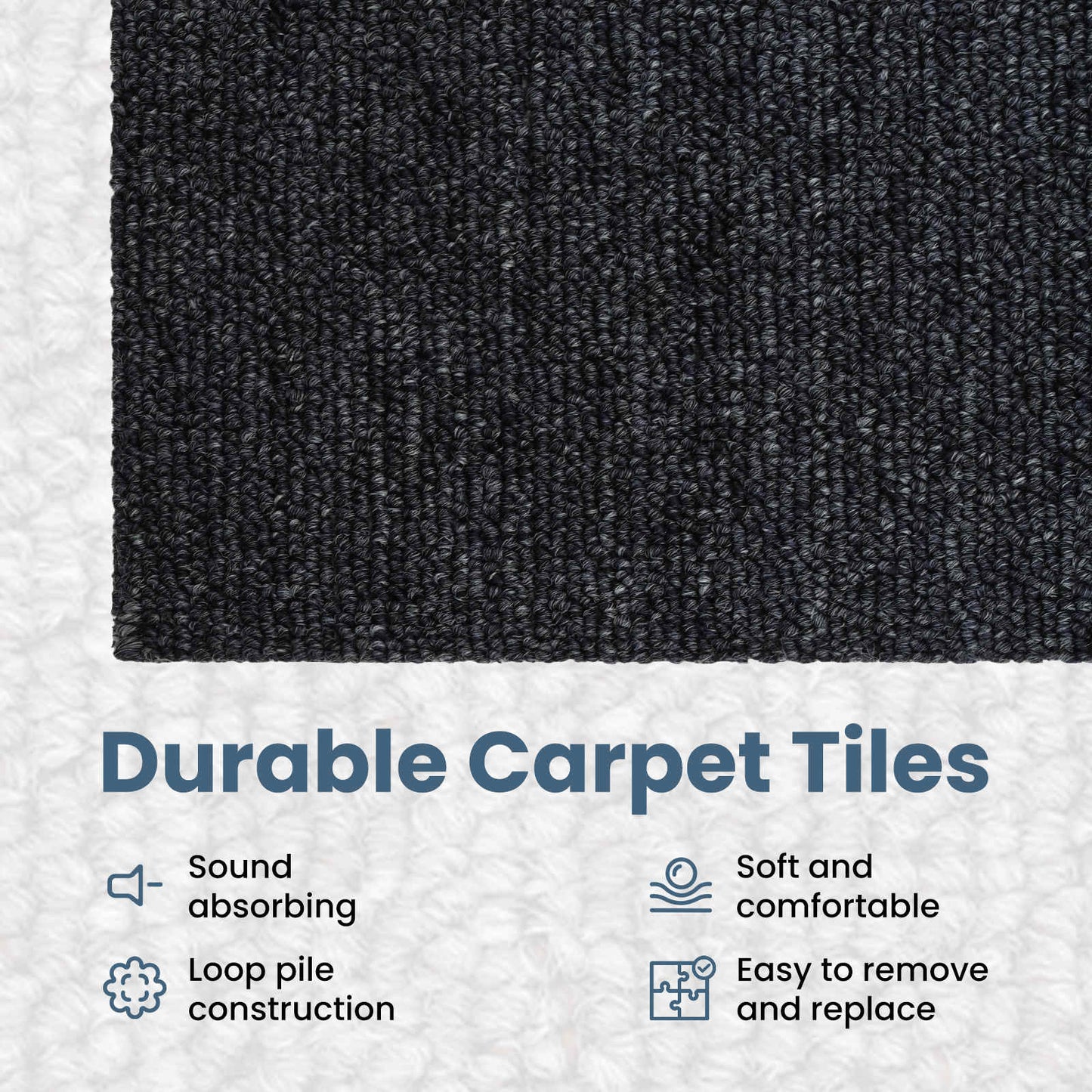 Carpet Tile Dark Grey 50 x 50 cm 4 pcs PP and Bitumen