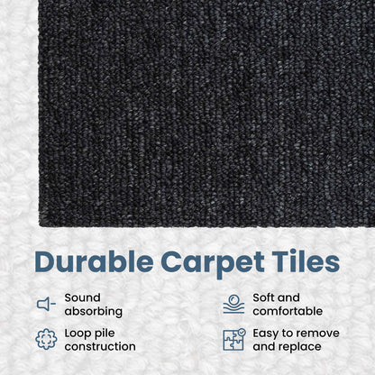 Carpet Tile Dark Grey 50 x 50 cm 36 pcs PP and Bitumen