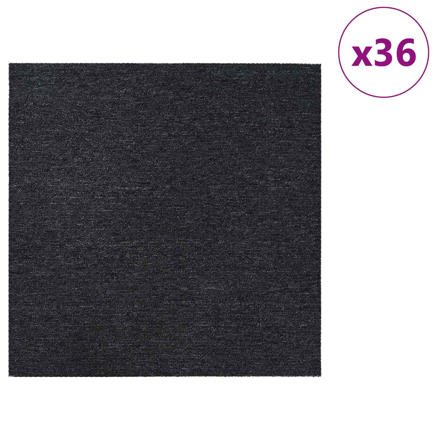Carpet Tile Dark Grey 50 x 50 cm 36 pcs PP and Bitumen