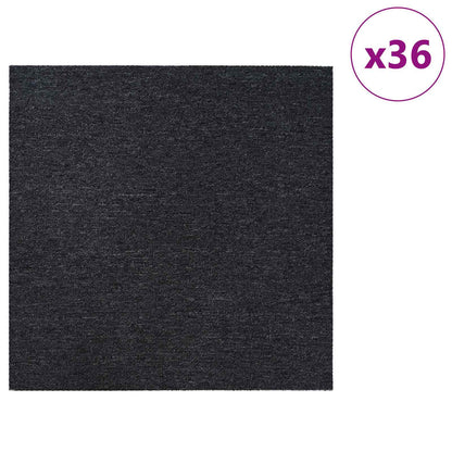 Carpet Tile Dark Grey 50 x 50 cm 36 pcs PP and Bitumen