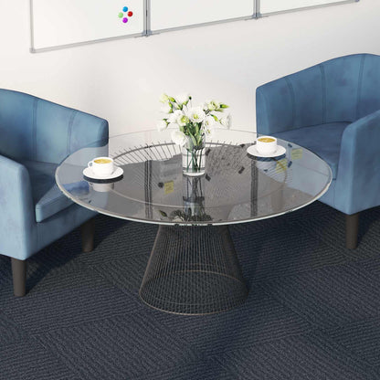 Carpet Tile Blue Grey 50 x 50 cm 4 pcs PP and Bitumen