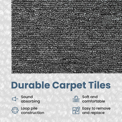 Carpet Tile Medium Grey 50 x 50 cm 36 pcs PP and Bitumen