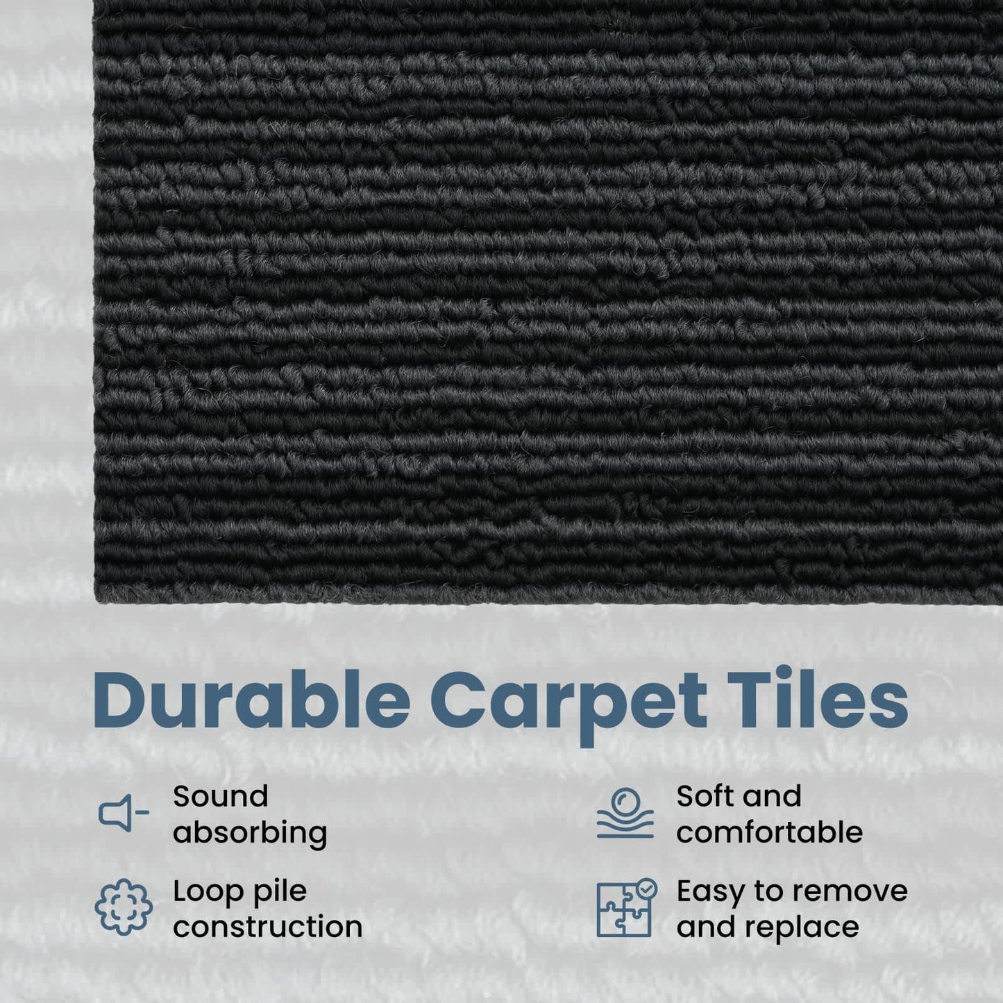 Carpet Tile Striped Light Grey 50 x 50 cm 4 pcs PP and Bitumen