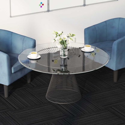 Carpet Tile Striped Light Grey 50 x 50 cm 36 pcs PP and Bitumen