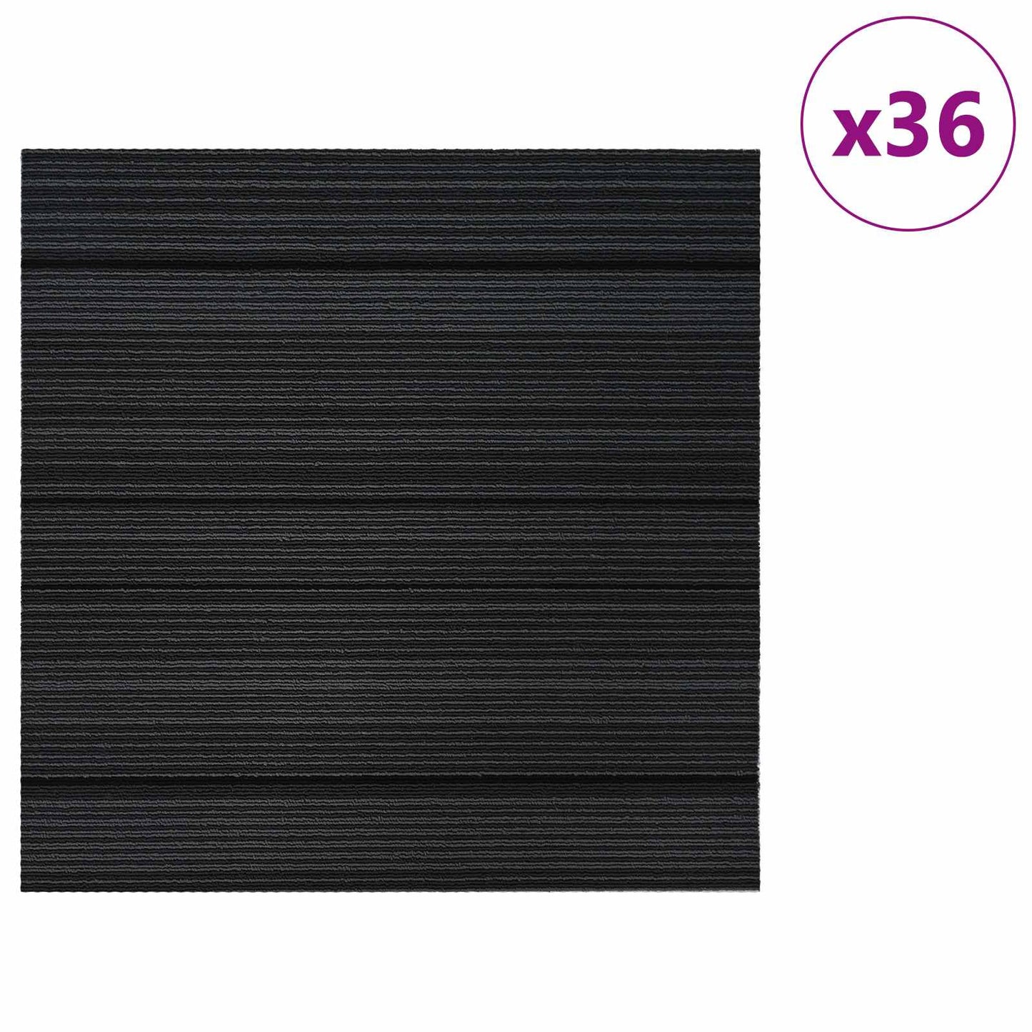 Carpet Tile Striped Light Grey 50 x 50 cm 36 pcs PP and Bitumen