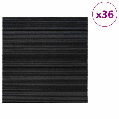 Carpet Tile Striped Light Grey 50 x 50 cm 36 pcs PP and Bitumen