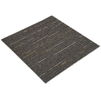 Carpet Tile Striped Light Brown 50 x 50 cm 4 pcs PP and Bitumen