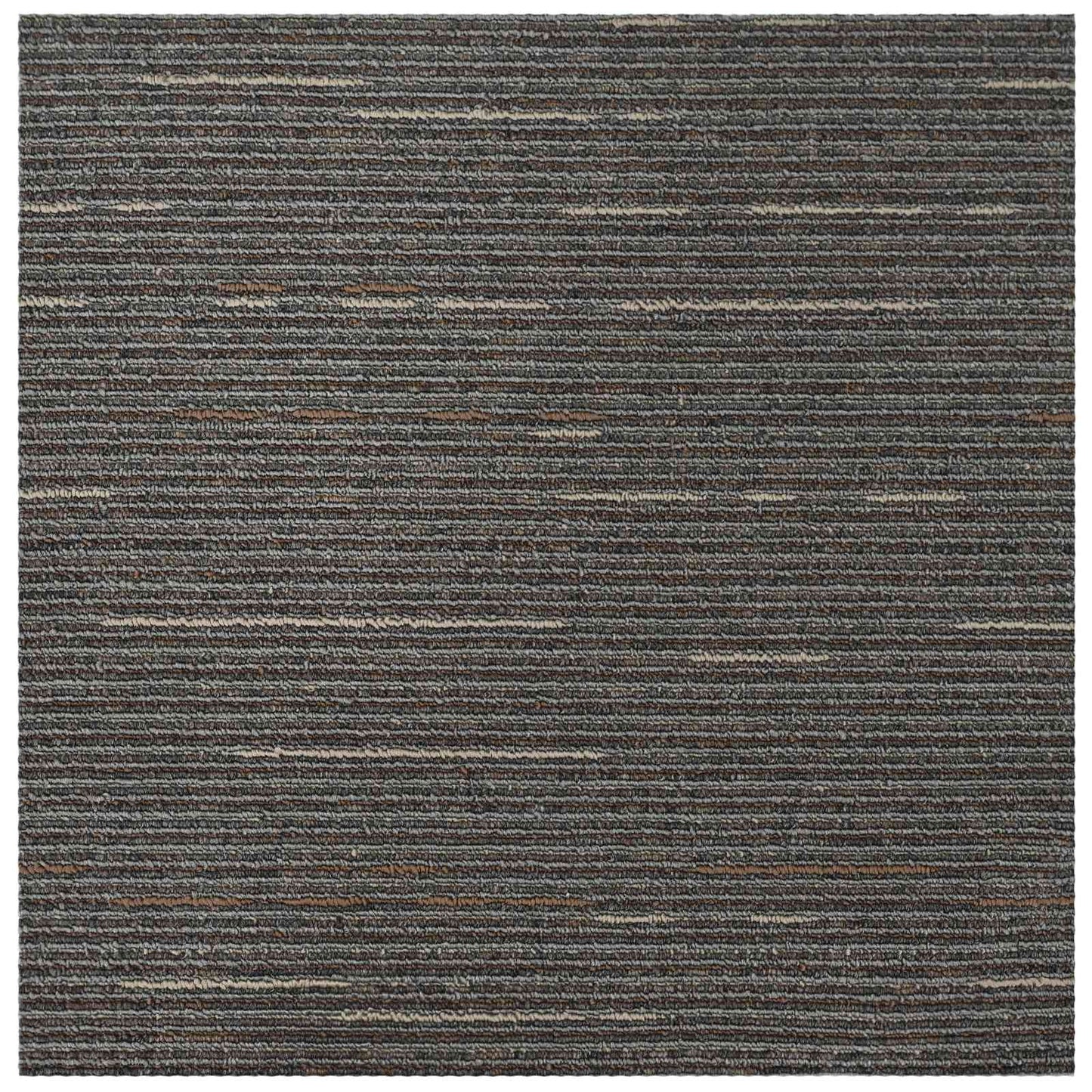 Carpet Tile Striped Dark Brown 50 x 50 cm 4 pcs PP and Bitumen