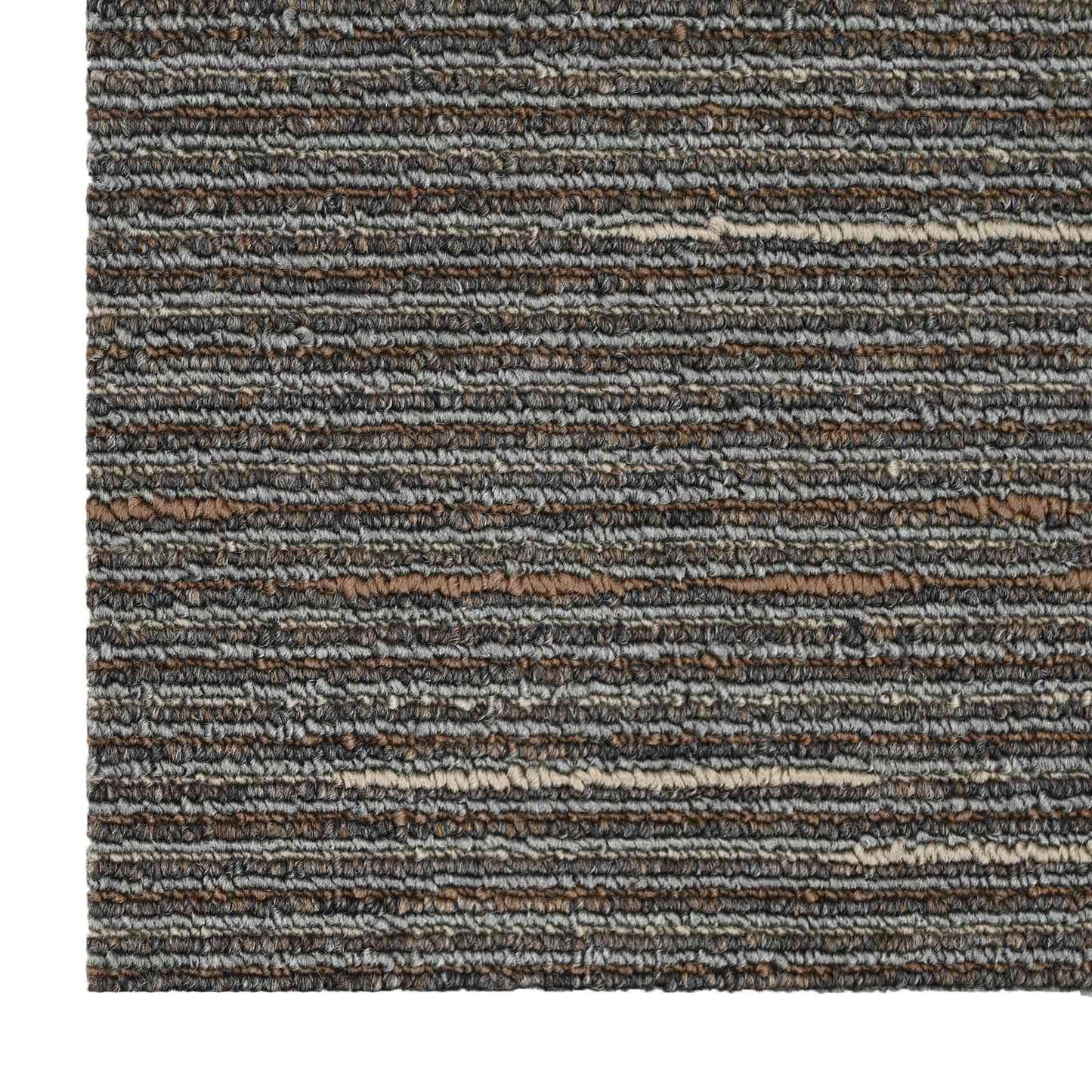 Carpet Tile Striped Dark Brown 50 x 50 cm 20 pcs PP and Bitumen