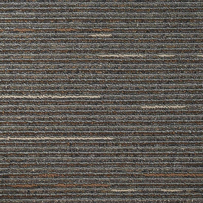Carpet Tile Striped Dark Brown 50 x 50 cm 20 pcs PP and Bitumen