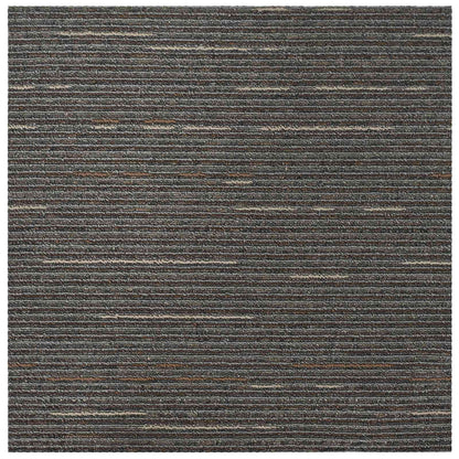 Carpet Tile Striped Dark Brown 50 x 50 cm 20 pcs PP and Bitumen