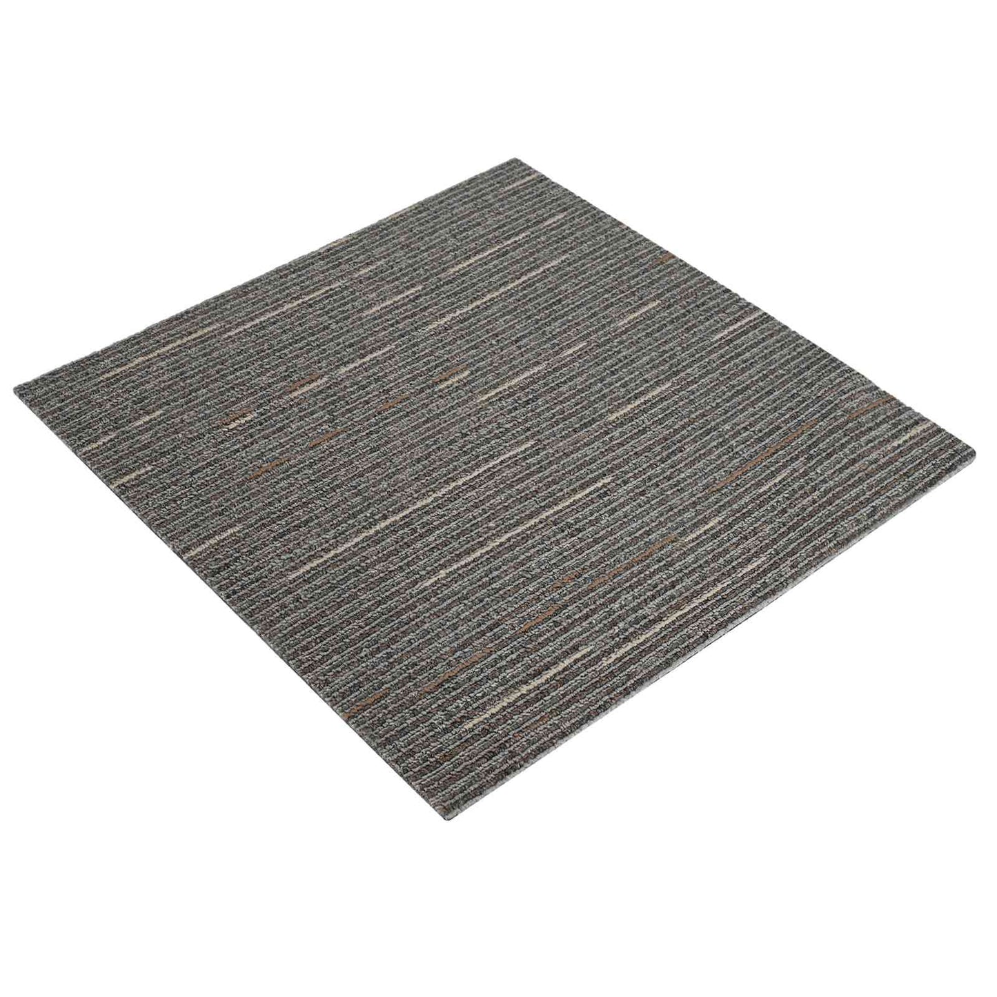 Carpet Tile Striped Dark Brown 50 x 50 cm 36 pcs PP and Bitumen