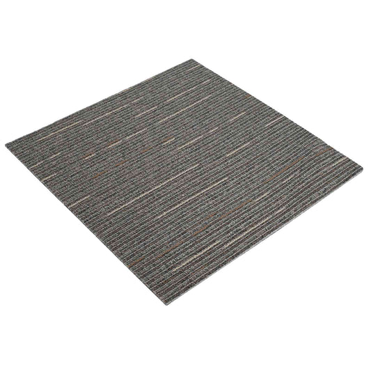 Carpet Tile Striped Dark Brown 50 x 50 cm 36 pcs PP and Bitumen