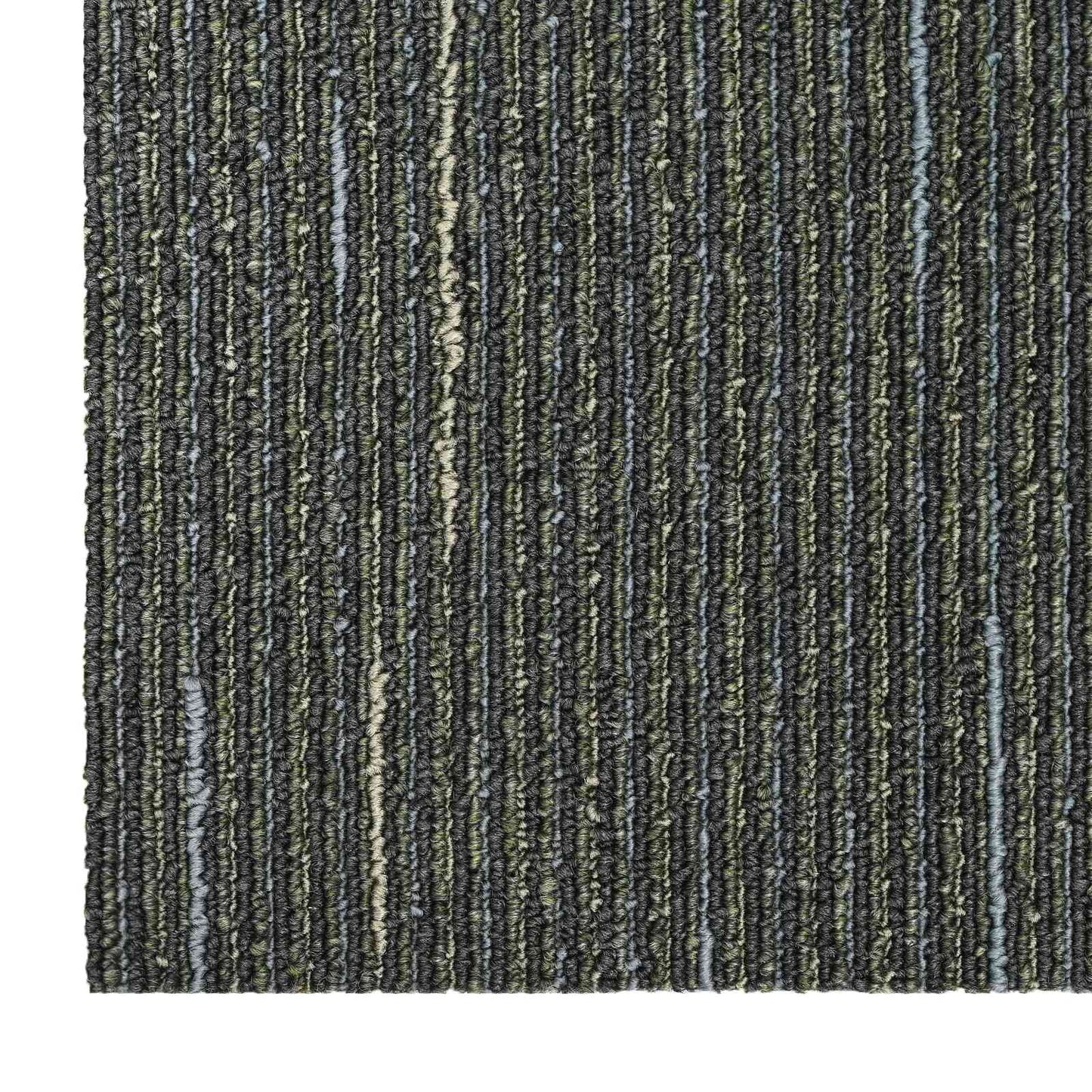Carpet Tile Striped Light Green 50 x 50 cm 4 pcs PP and Bitumen