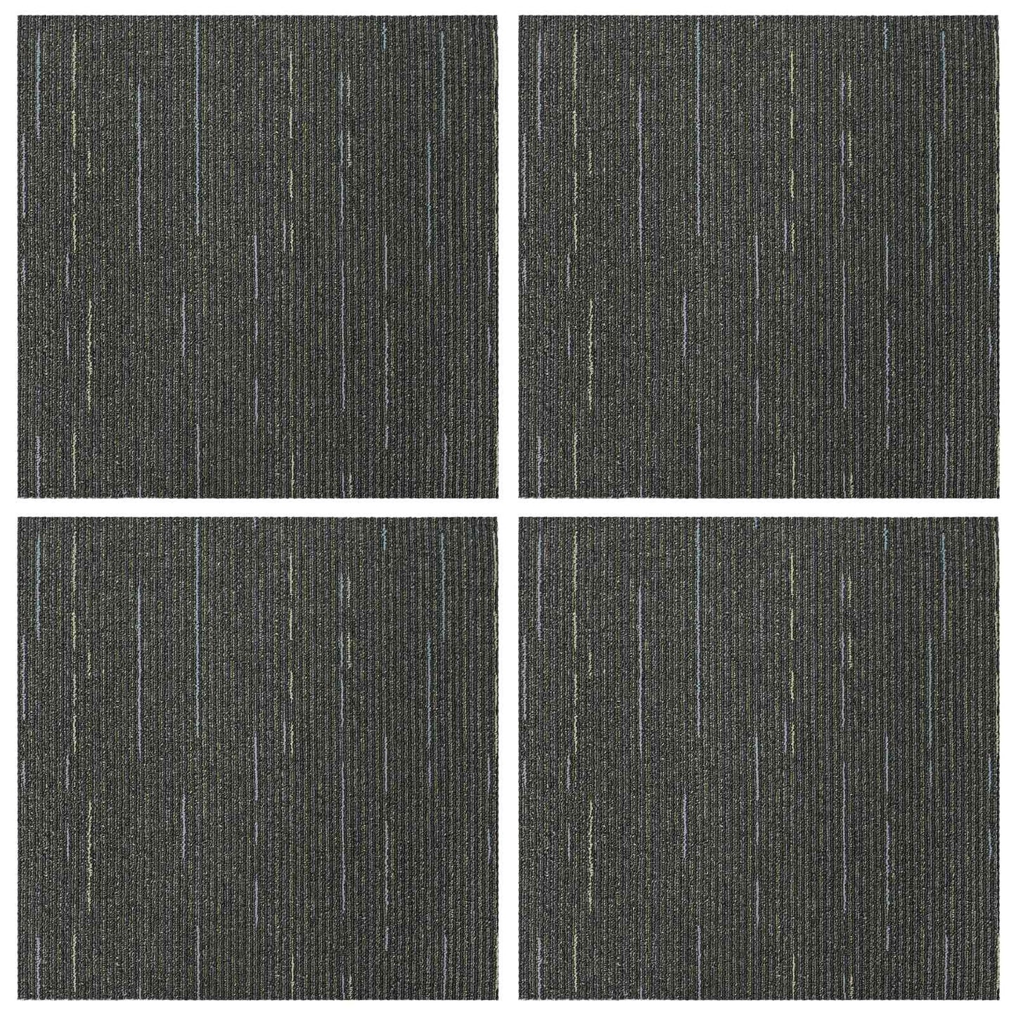 Carpet Tile Striped Light Green 50 x 50 cm 4 pcs PP and Bitumen