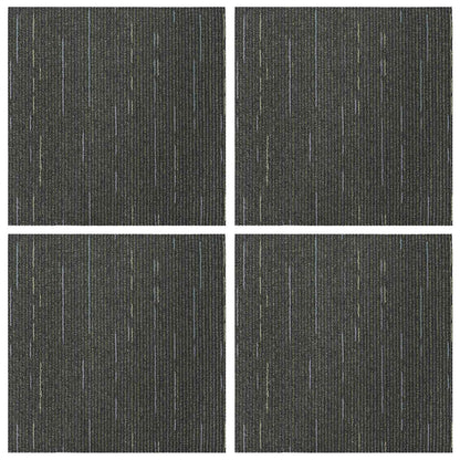 Carpet Tile Striped Light Green 50 x 50 cm 4 pcs PP and Bitumen