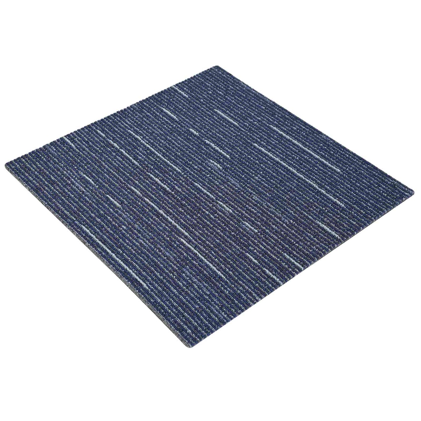 Carpet Tile Striped Blue 50 x 50 cm 4 pcs PP and Bitumen