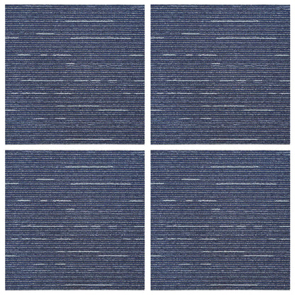 Carpet Tile Striped Blue 50 x 50 cm 4 pcs PP and Bitumen