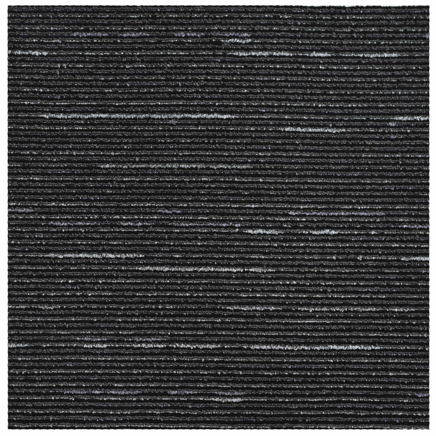 Carpet Tile Striped Black 50 x 50 cm 4 pcs PP and Bitumen