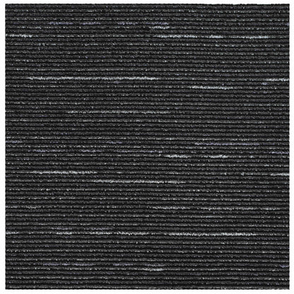 Carpet Tile Striped Black 50 x 50 cm 20 pcs PP and Bitumen