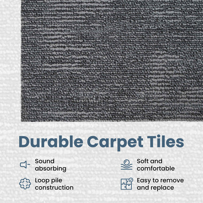 Carpet Tile Sky Grey 50 x 50 cm 36 pcs PP and Bitumen