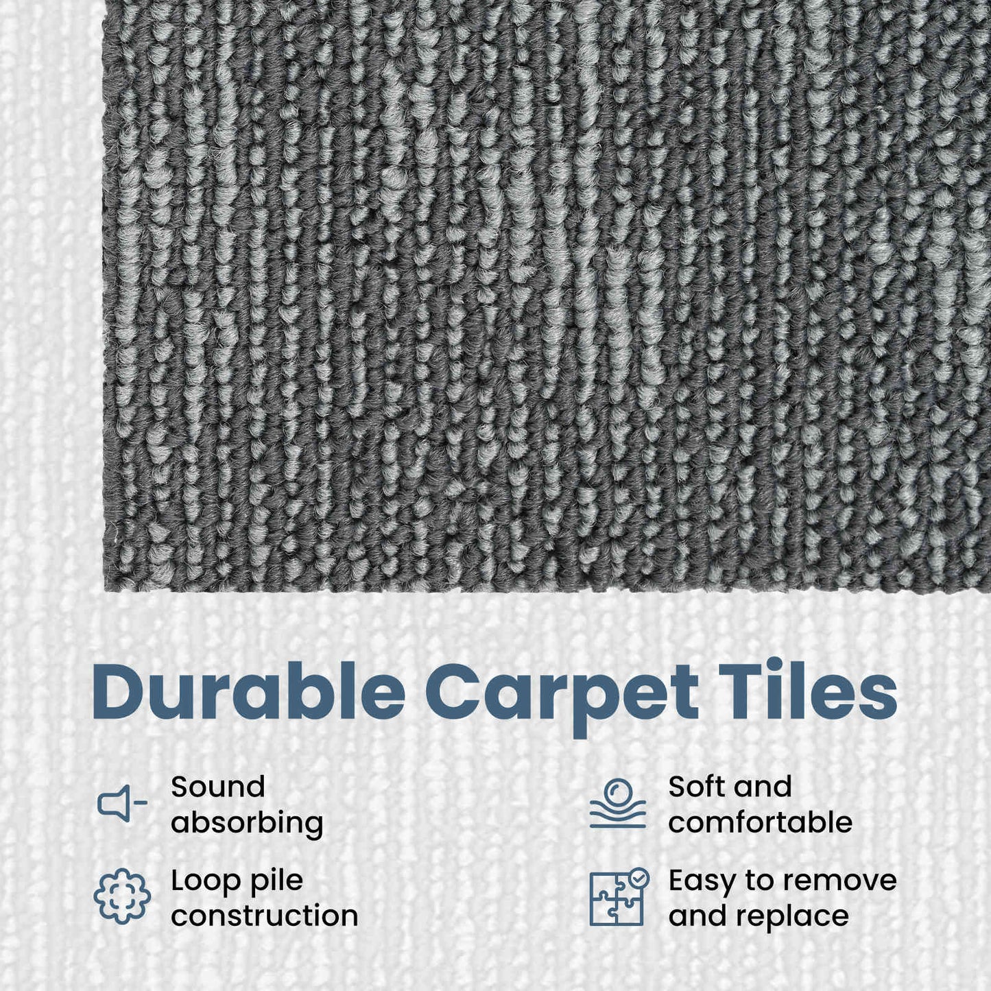 Carpet Tile Concrete Grey 50 x 50 cm 36 pcs PP and Bitumen