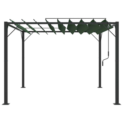 Gazebo with Louvered Roof 3 x 3 x 2.14 m Green