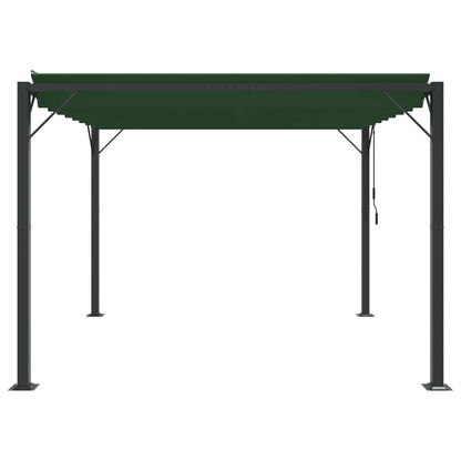 Gazebo with Louvered Roof 3 x 3 x 2.14 m Green