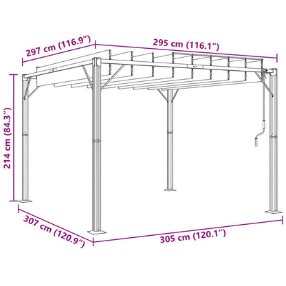 Gazebo with Louvered Roof 3 x 3 x 2.14 m Green