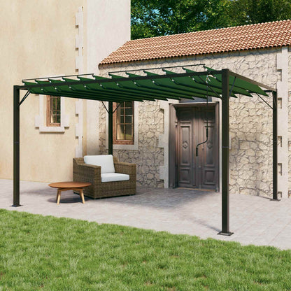 Gazebo with Louvered Roof 3 x 4 x 2.14 m Green