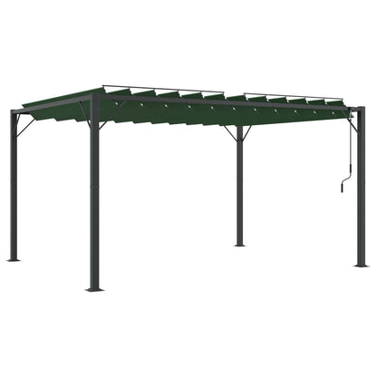 Gazebo with Louvered Roof 3 x 4 x 2.14 m Green